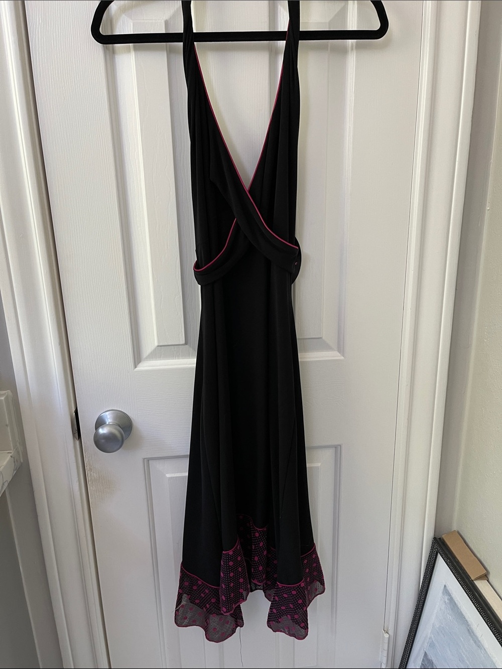NWT Volume One Black Dress with Pink Trim Halter-Style Women's Dress